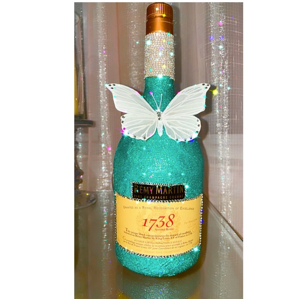 Remy Martin bedazzled bottle in all colors